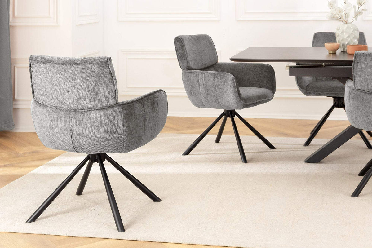 UNIQUE szürke polyester zsenília forgószék