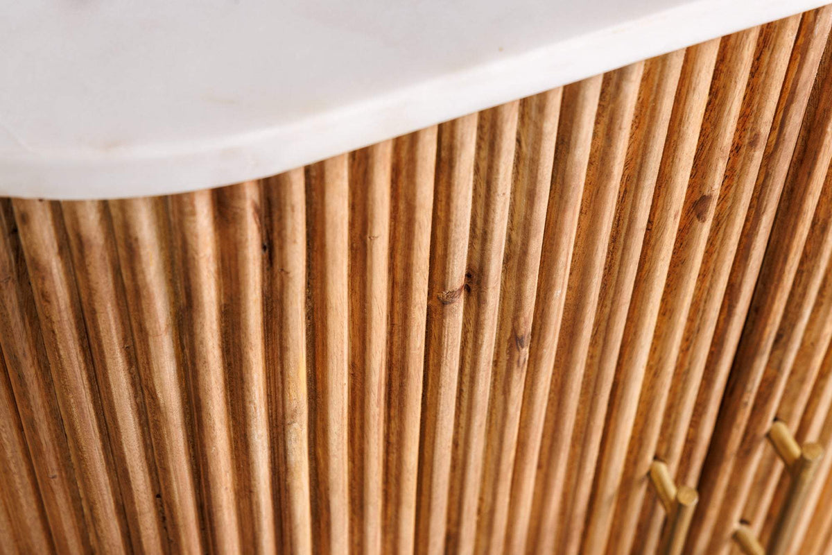 TRES CHIC fehér márvány komód 70 cm