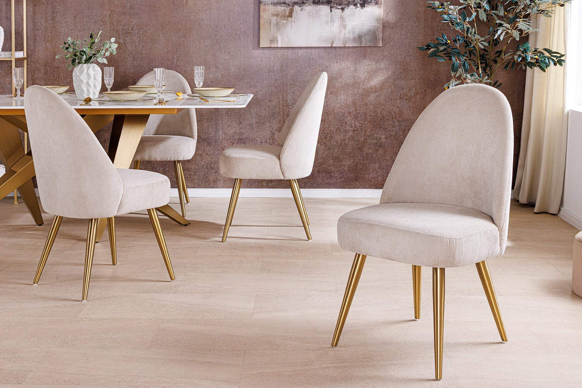 MIA CASA bézs kordbársony szék