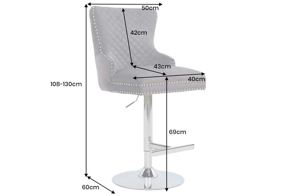 CASTLE szürke bársony bárszék