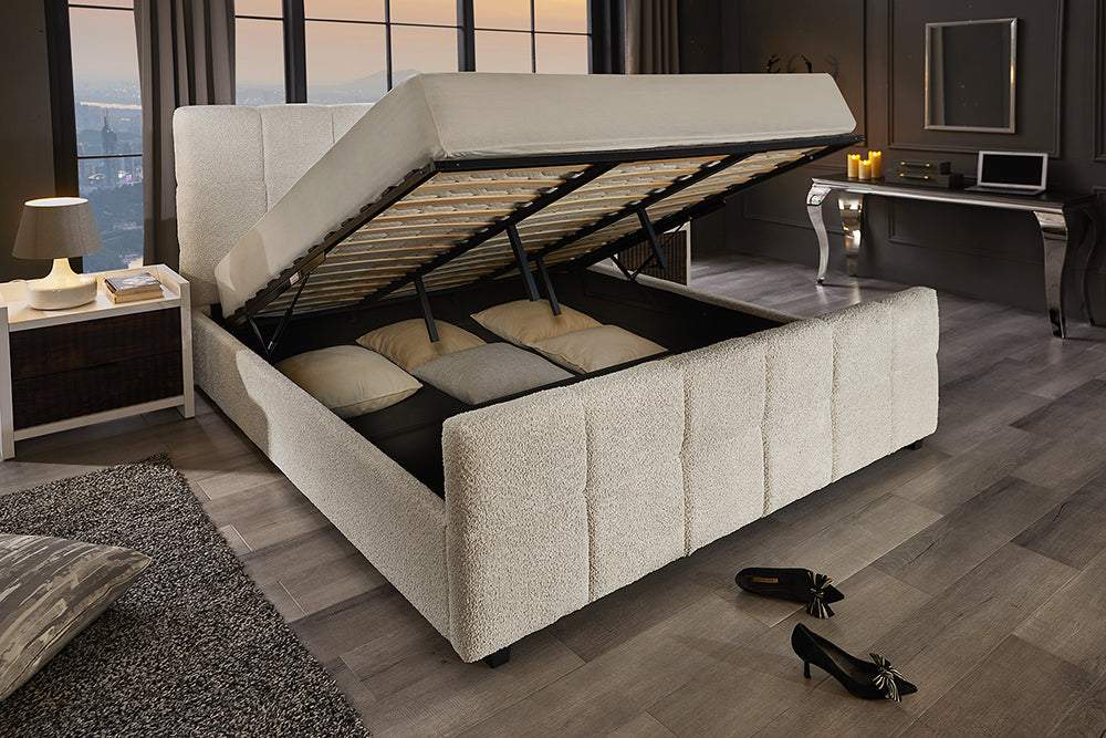 PRESTIGE bézs buklé ágy 180x200 cm