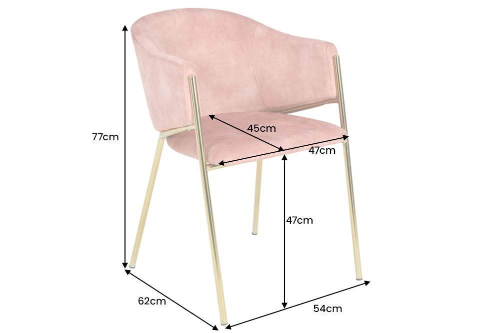 NOBLESSE rózsaszín bársony szék