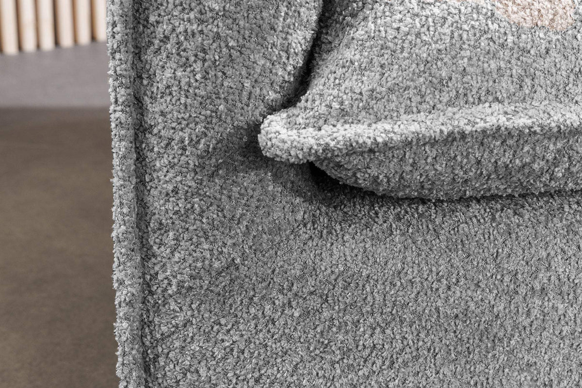 HEAVEN szürke bouclé kanapé levehető huzattal