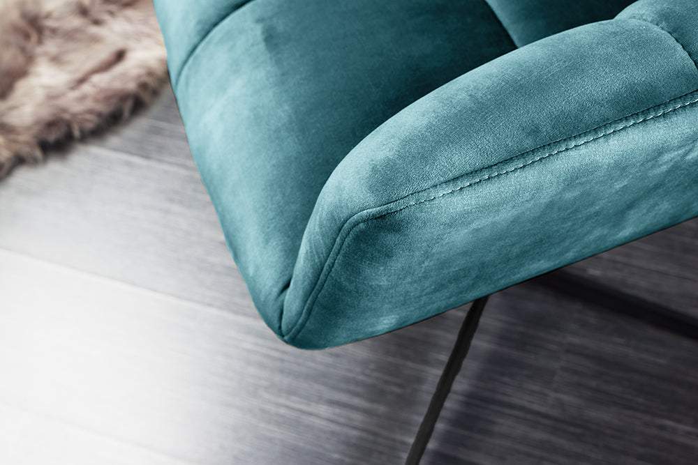 PAPILLON kék bársony fotel