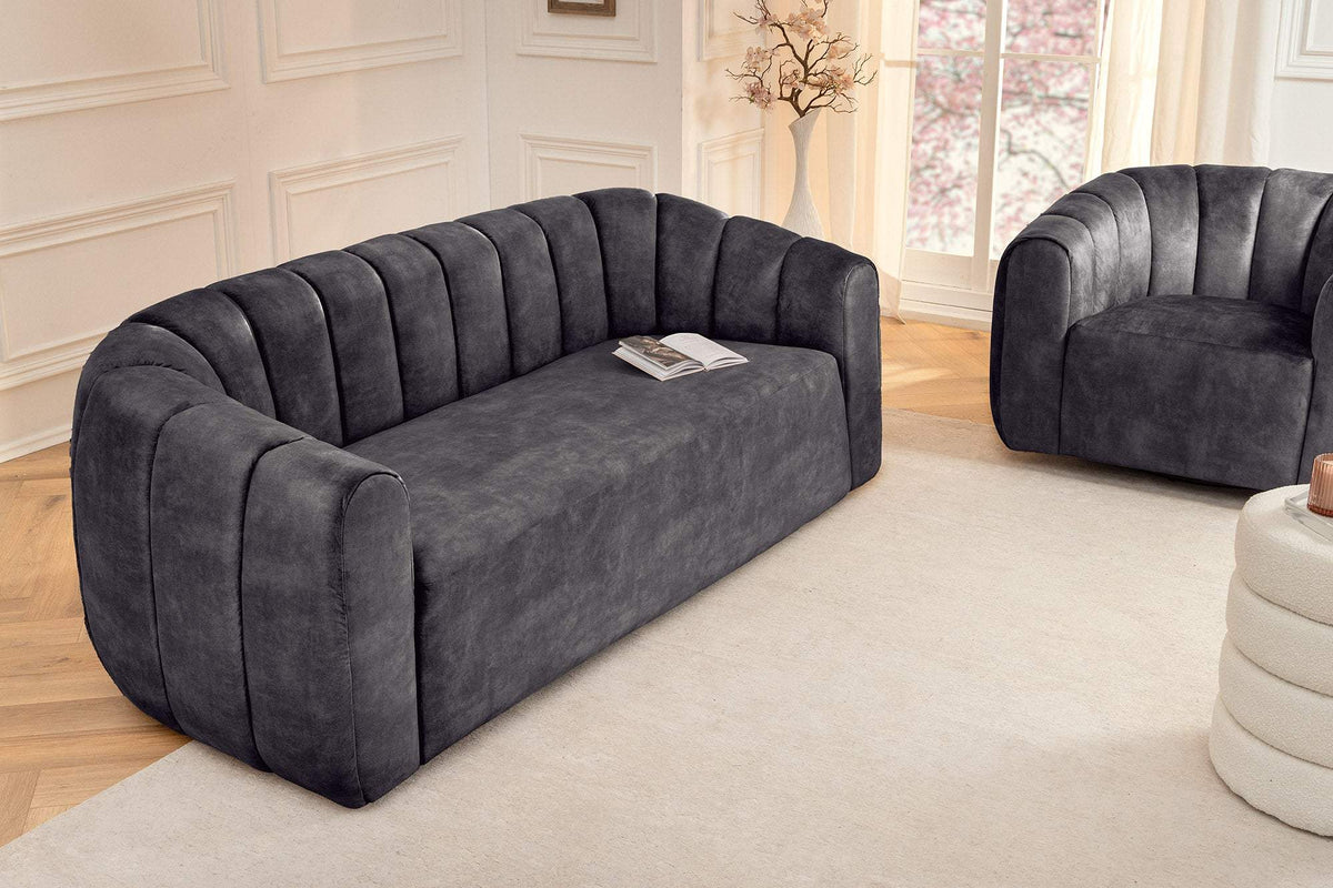 BABYLON fekete bársony kanapé