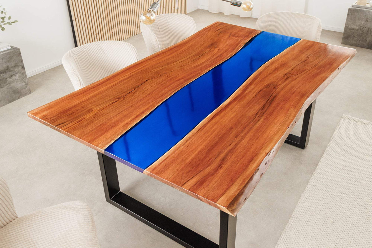 LIQUID kék akácfa étkezőasztal 160 cm