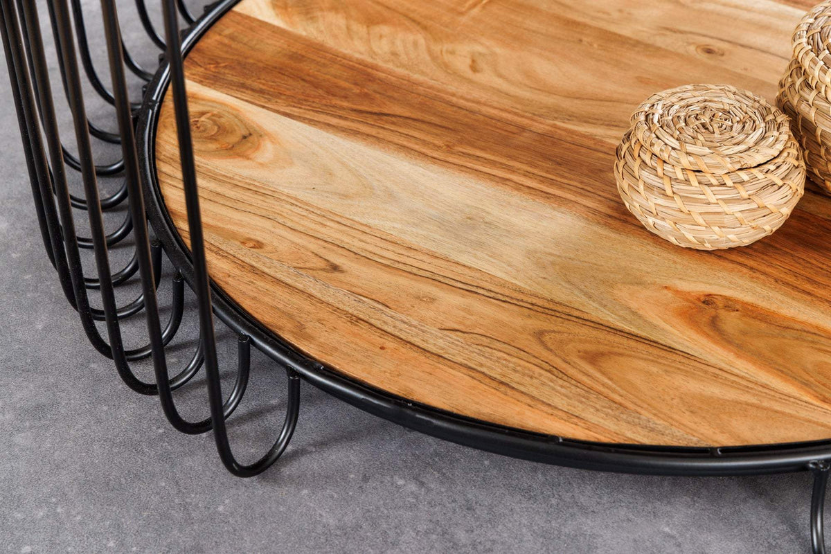 ELEMENTS barna akácfa dohányzóasztal