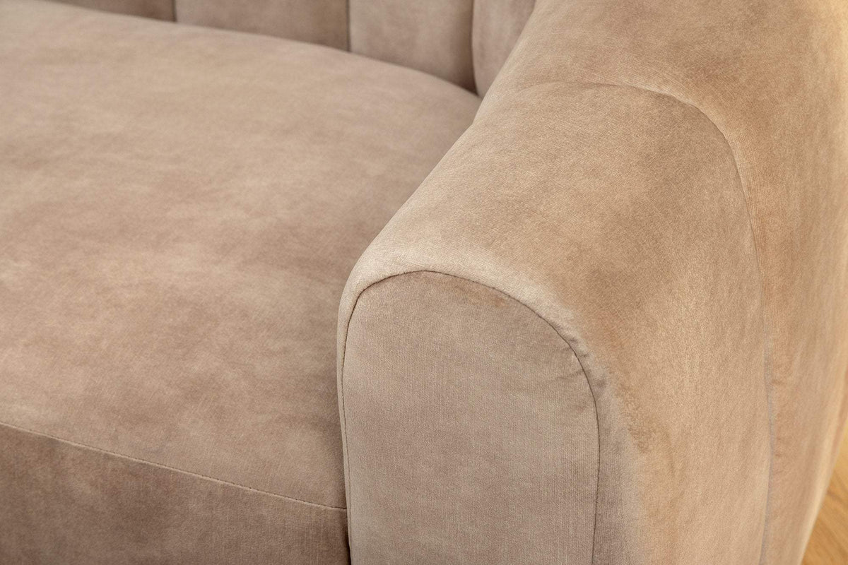 BABYLON bézs bársony kanapé