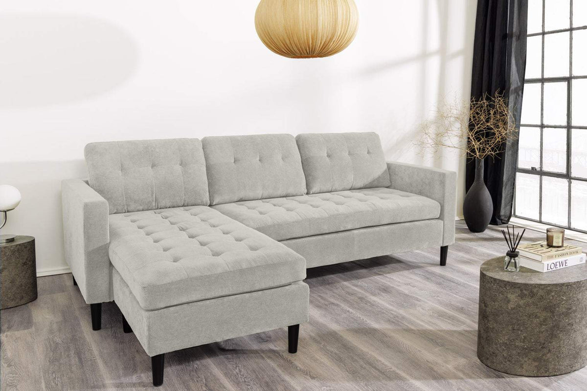 STOCKHOLM szürkésbarna kordbársony sarokkanapé