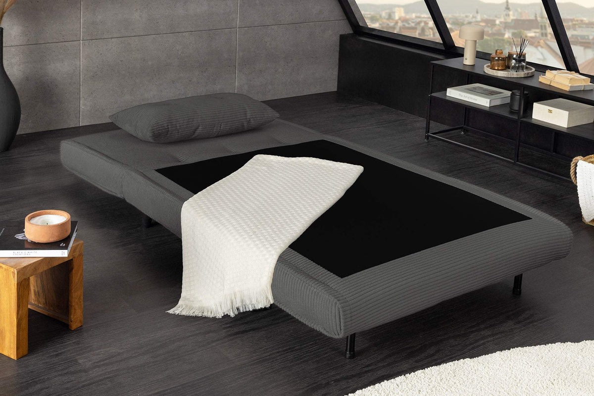 SMART MULTIFUNCTION szürke kordbársony fotelágy 100 cm