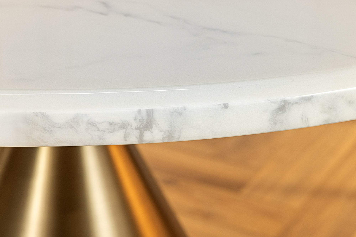 ELEGANCIA fehér műmárvány étkezőasztal 130 cm