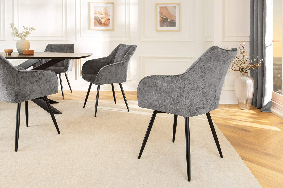 AVIGNON szürke polyester zsenília forgószék