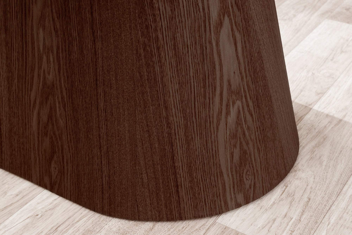 UNIQUE fehér kerámia étkezőasztal diófa vázzal 200 cm