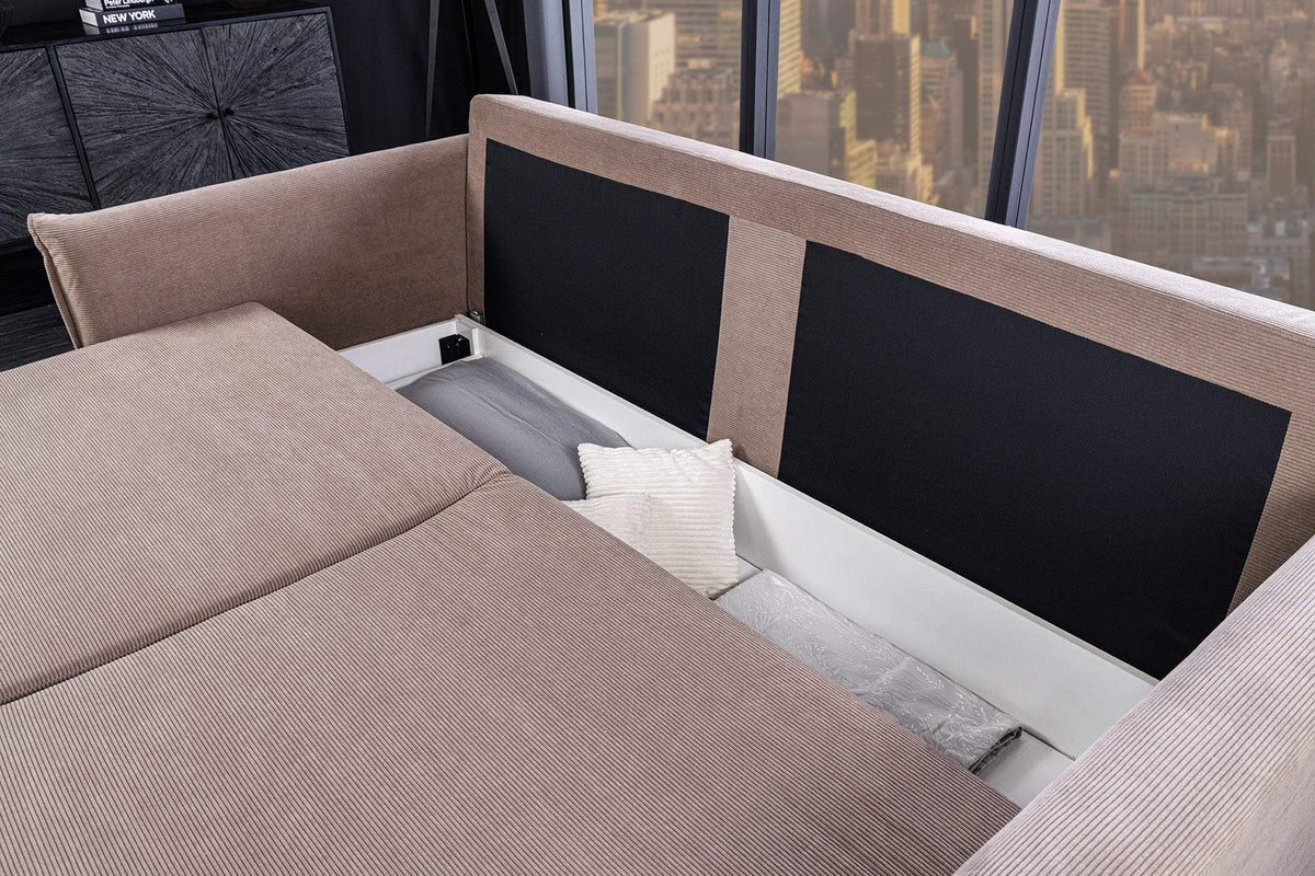 APARTMENT taupe kordbársony kanapéágy