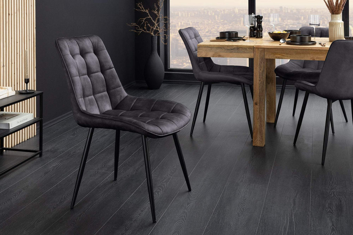 ROADSTAR szürke bársony szék