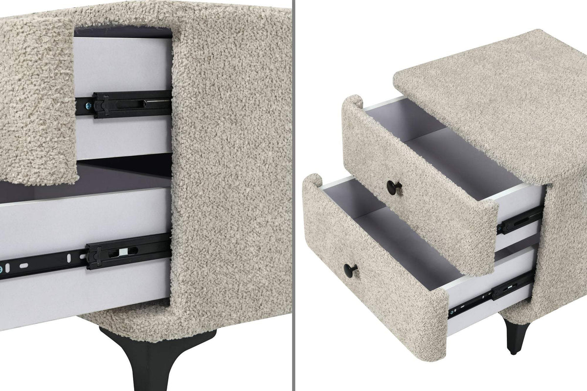 ART DECO szürkésbarna buklé éjjeliszekrény