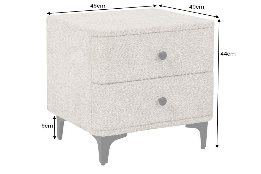 ART DECO szürkésbarna buklé éjjeliszekrény