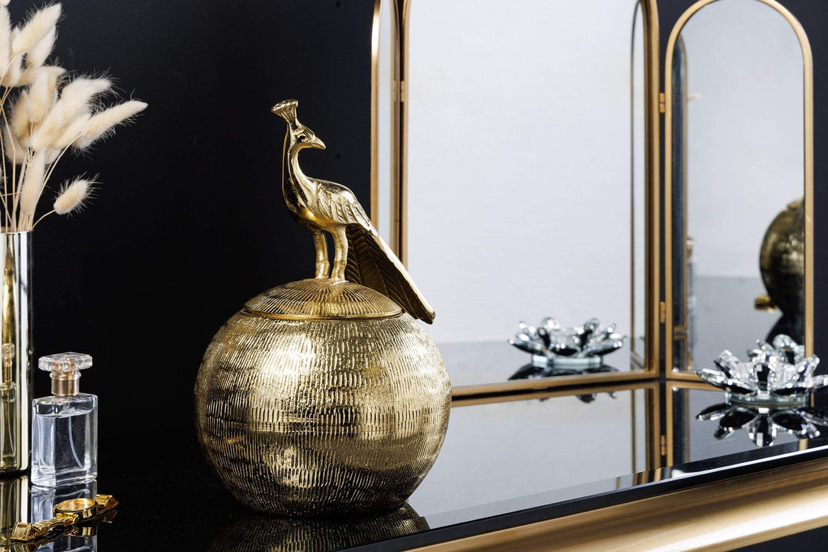 WILDLIFE MADÁR fém antik arany doboz