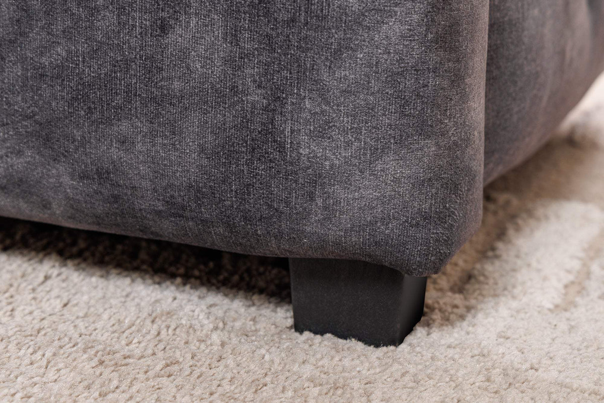 PARIS CHESTERFIELD szürke bársony ágy 160x200 cm