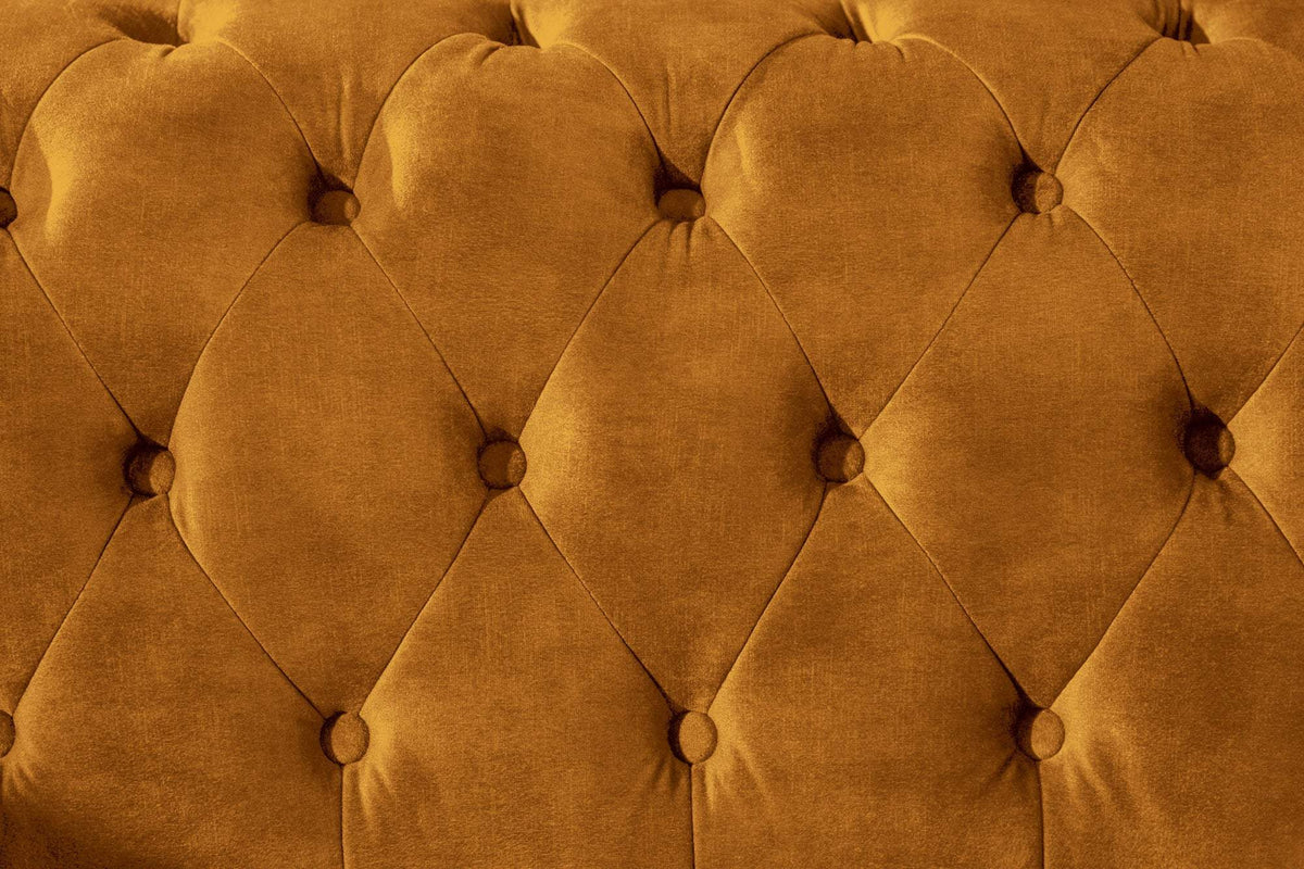 CHESTERFIELD sárga bársony kanapé
