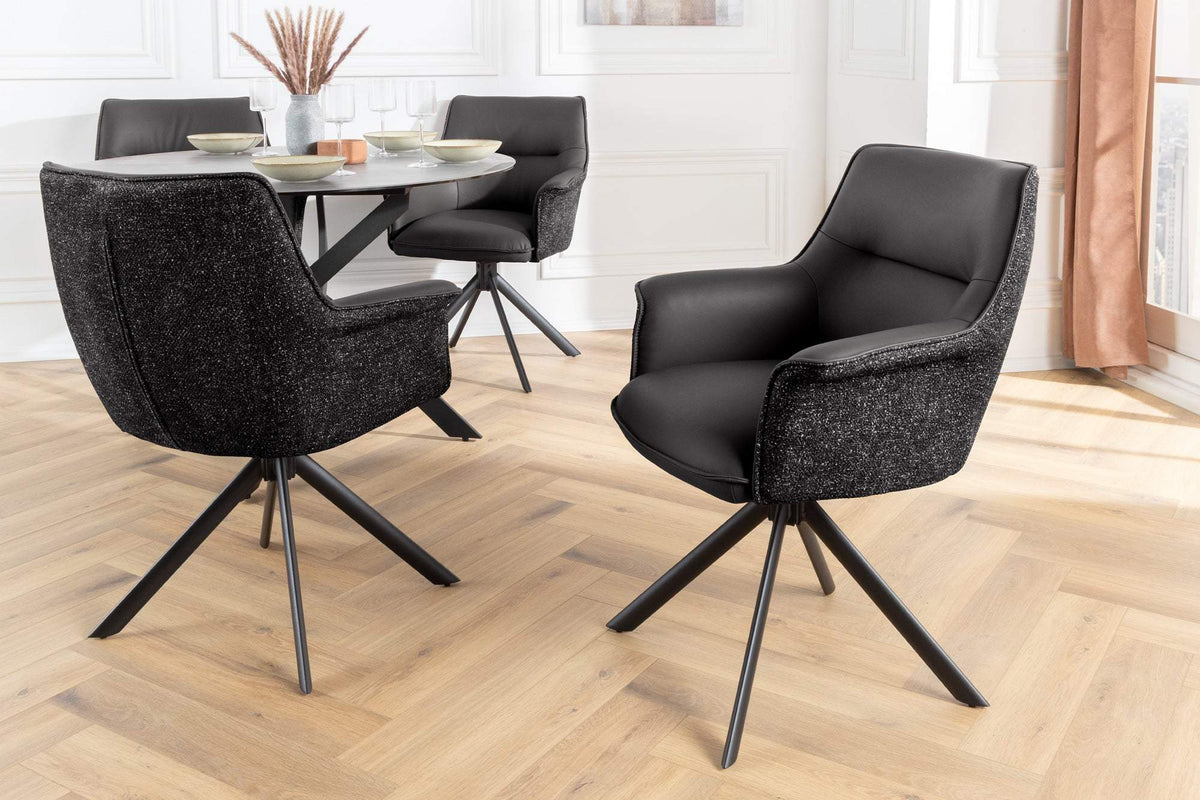 LE GRAND fekete bőr forgószék