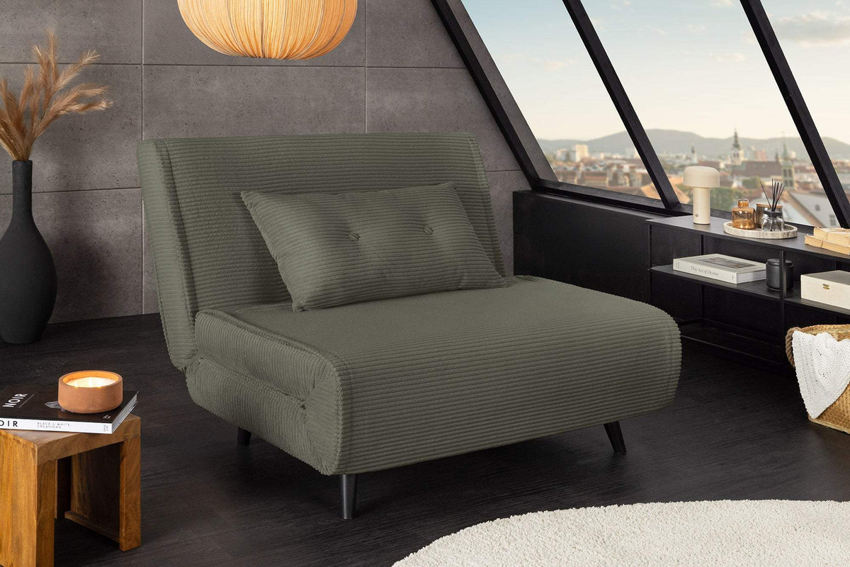 SMART MULTIFUNCTION zöld kordbársony fotelágy 100 cm