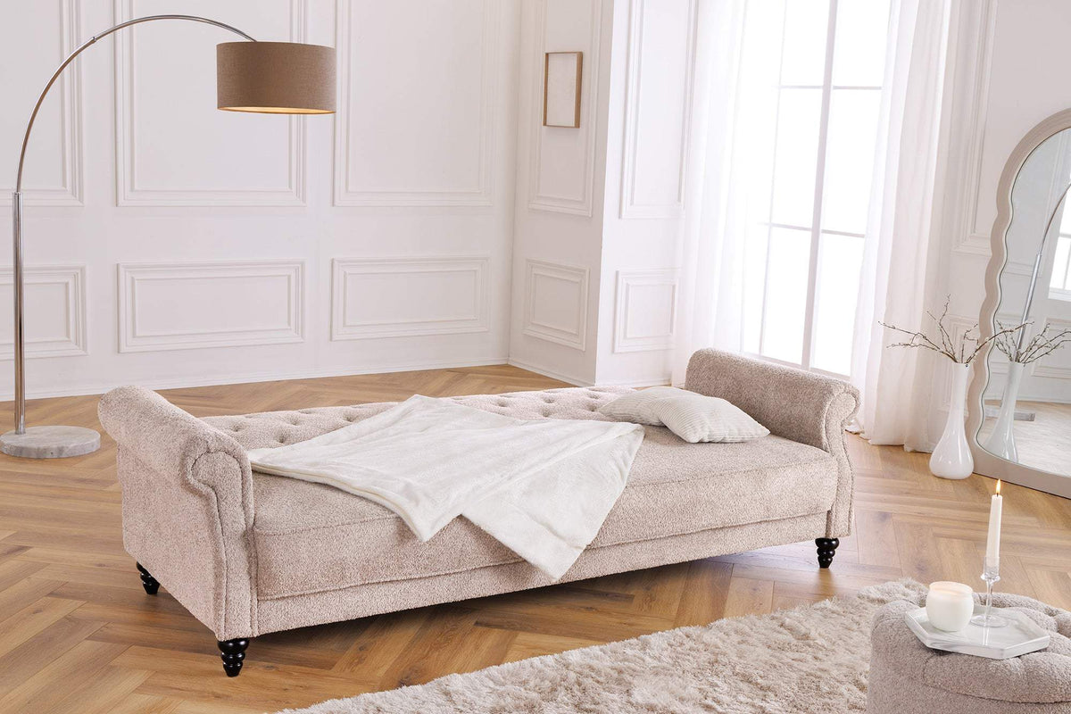 MAISON BELLE AFFAIRE szürkésbarna buklé kanapéágy