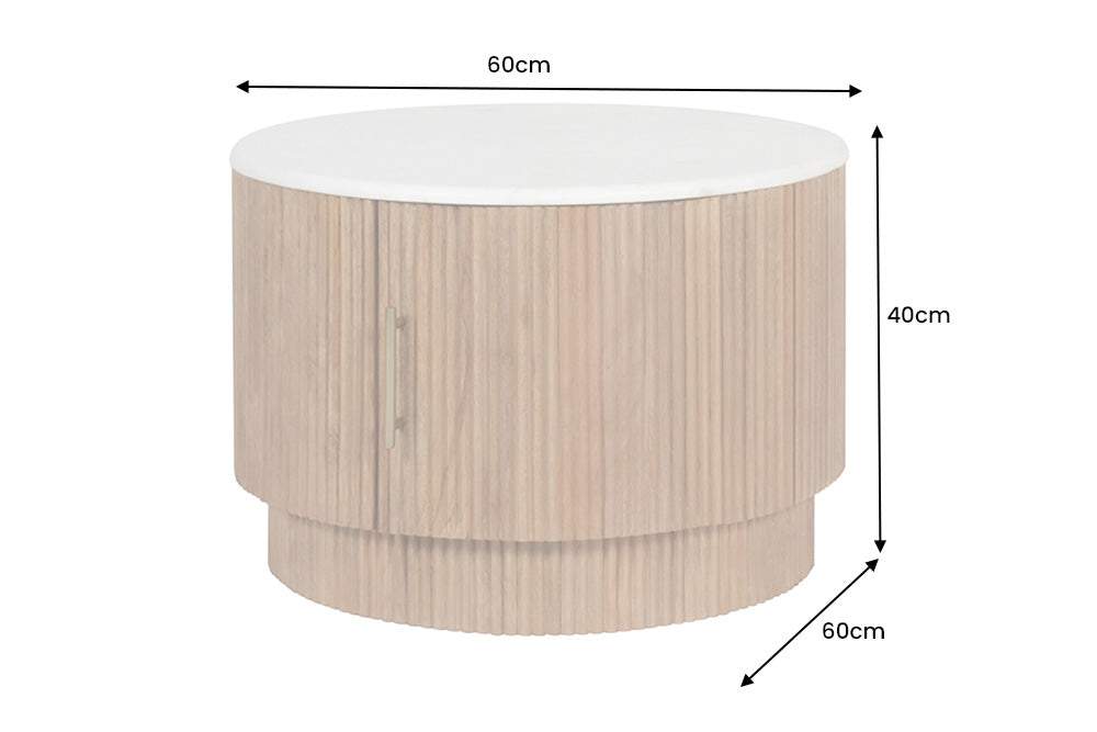 TRES CHIC fehér márvány dohányzóasztal