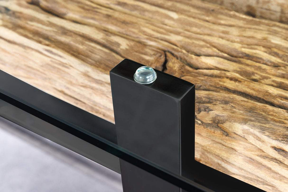 BARRACUDA átlátszó tikfa étkezőasztal 220 cm