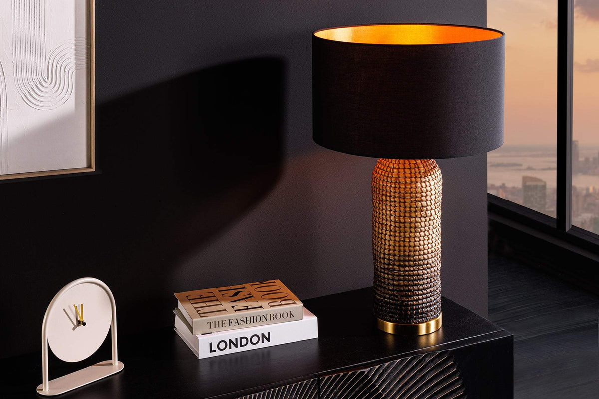 ZEA fekete fonott asztali lámpa