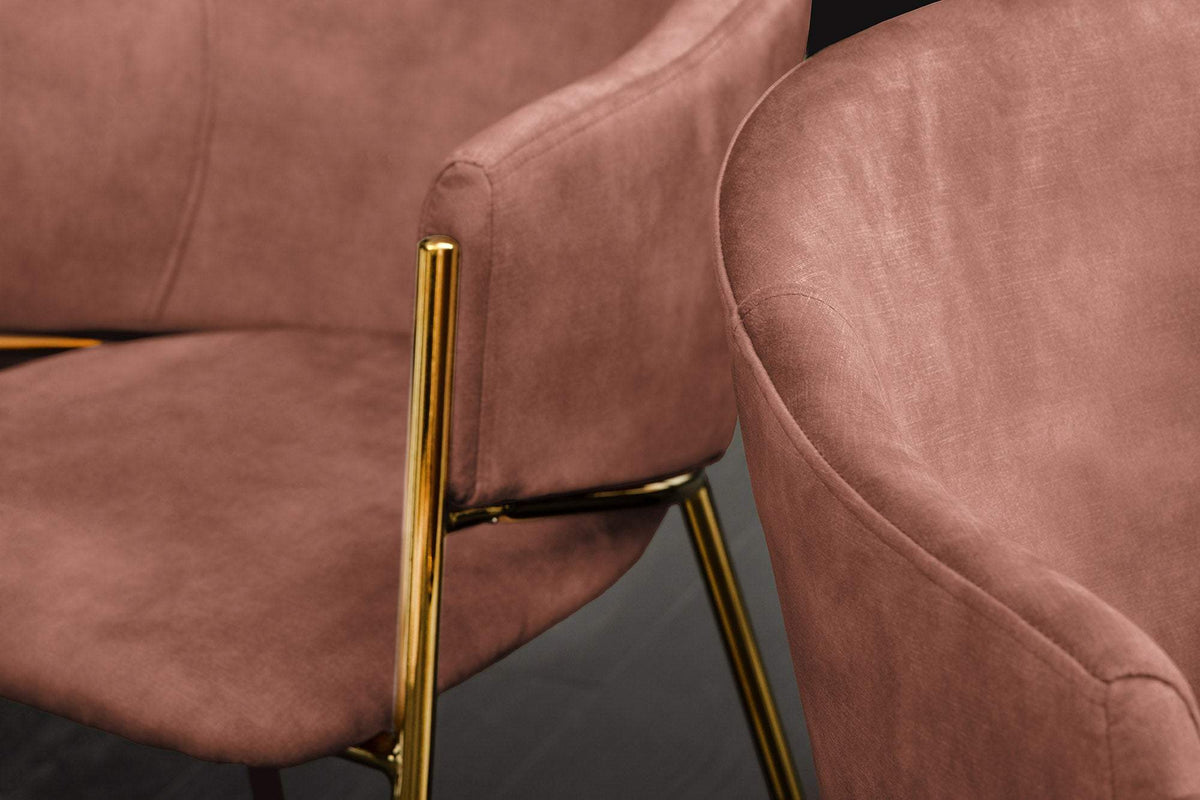 NOBLESSE rózsaszín bársony szék