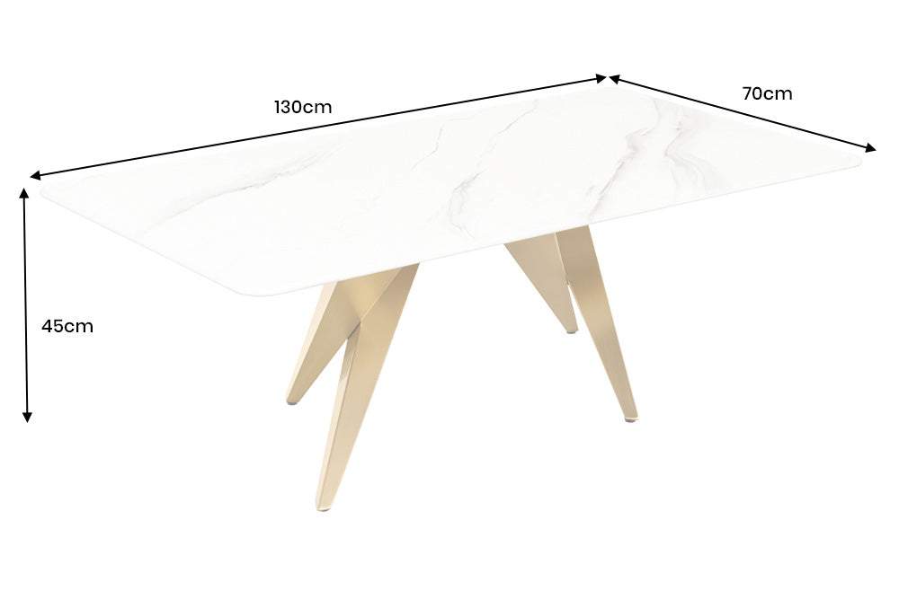 ART LIVING fehér kerámia dohányzóasztal