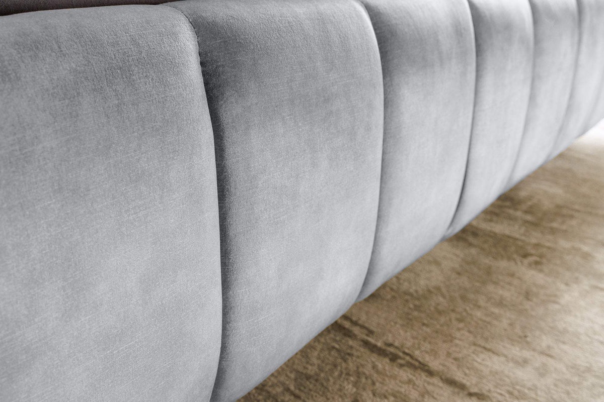 AMSTERDAM szürke bársony ágy 180x200 cm