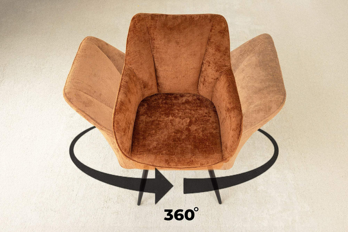 AVIGNON barna polyester zsenília forgószék