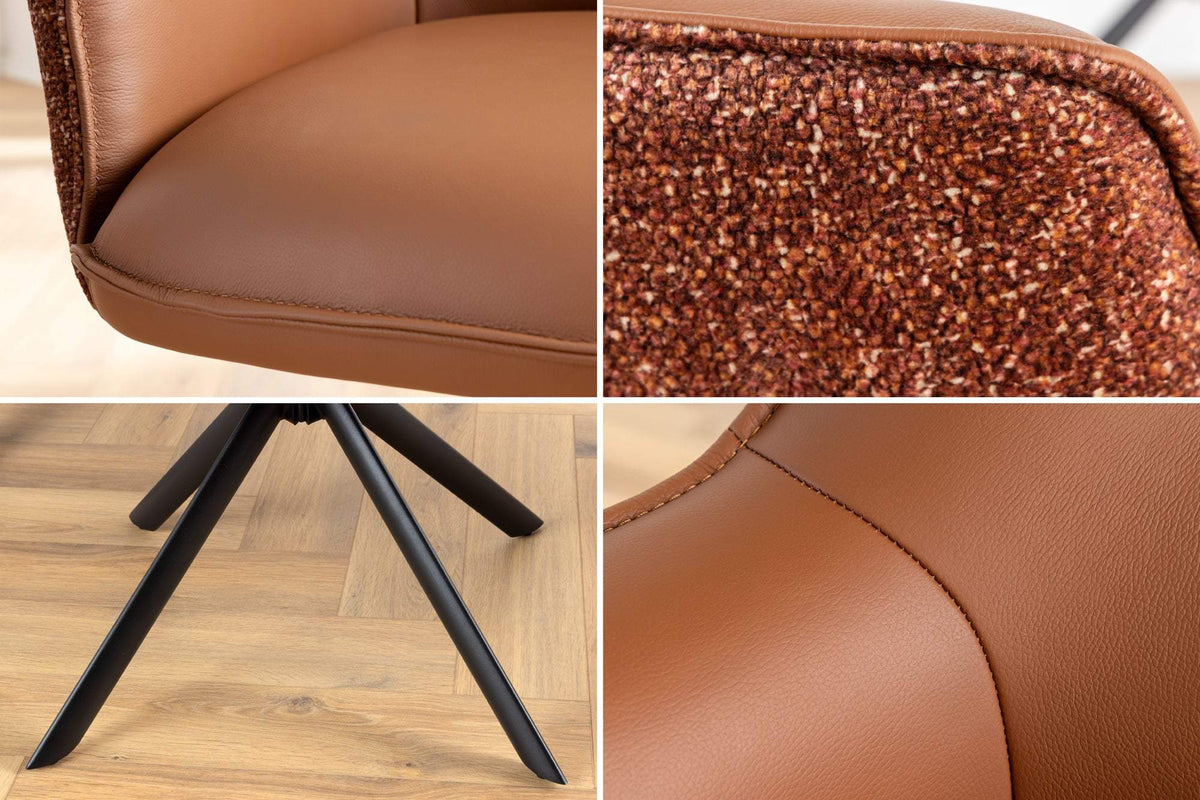 LE GRAND barna bőr forgószék