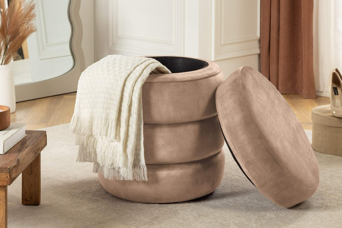 VOQUE bézs bársony lábtartó