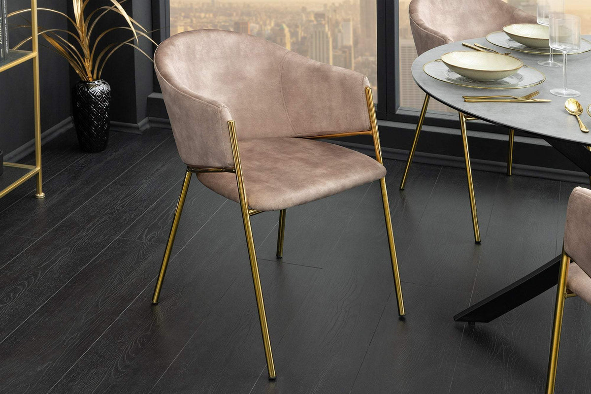 NOBLESSE bézs bársony szék