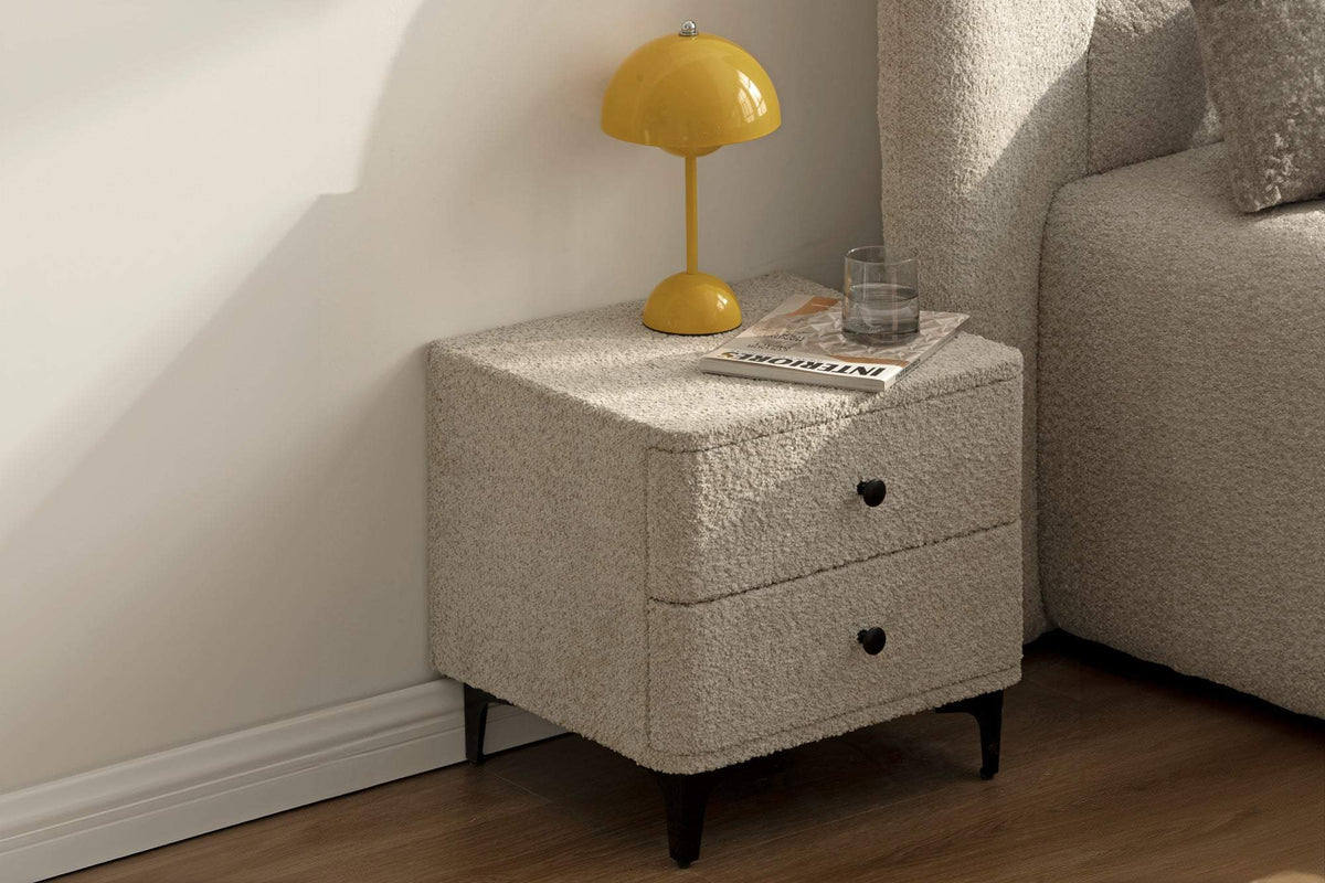 ART DECO szürkésbarna buklé éjjeliszekrény