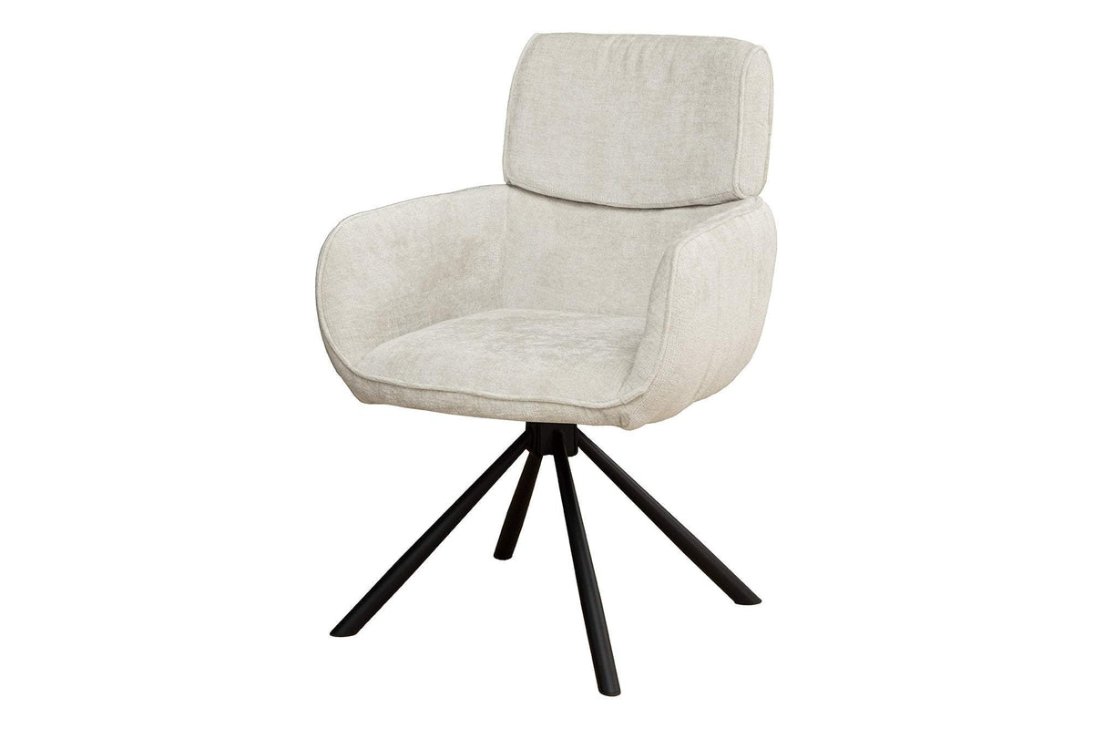 UNIQUE bézs polyester zsenília forgószék