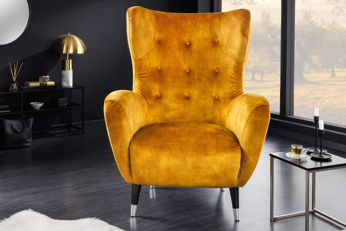 DON sárga buklé fotel