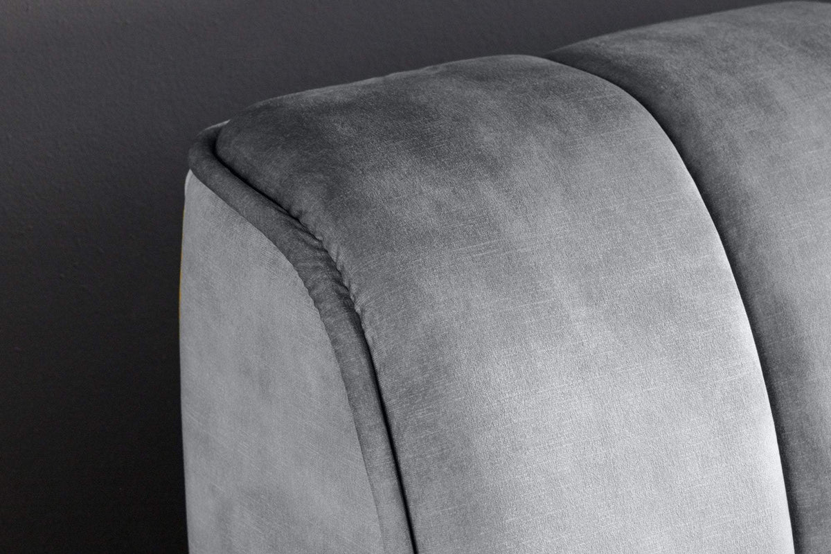 AMSTERDAM szürke bársony ágy 180x200 cm