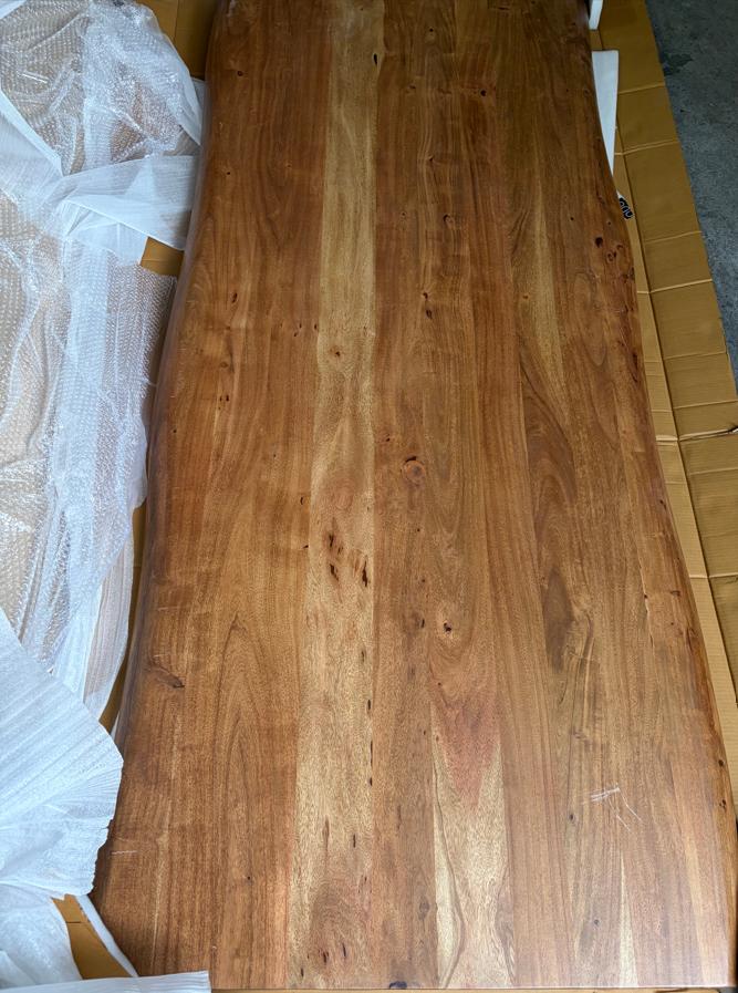 MAMMUT X fekete és akác étkezőasztal 240cm (60mm vastagság) - SZÉPSÉGHIBÁS