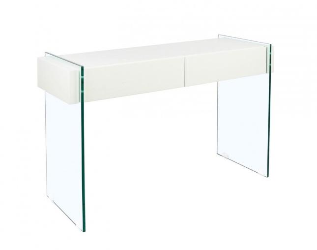 WHITE WOOD fehér mdf konzolasztal - SZÉPSÉGHIBÁS