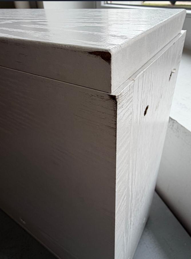 WHITE WOOD fehér mdf konzolasztal - SZÉPSÉGHIBÁS