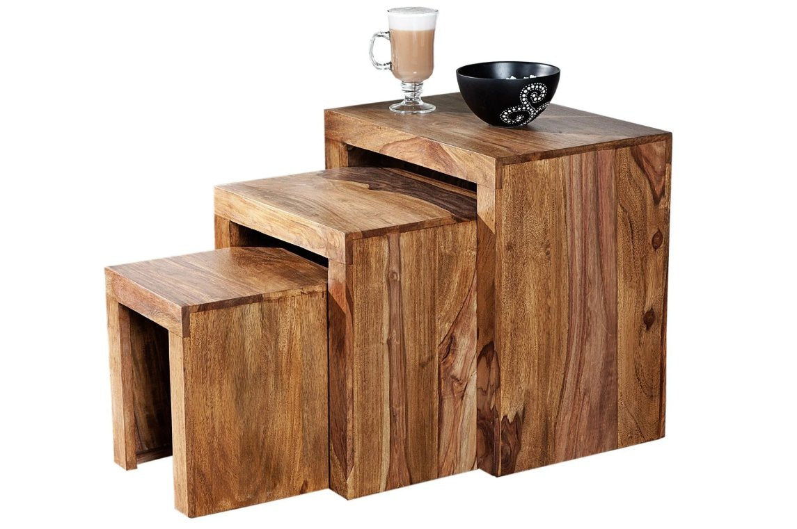 MADEIRA 3 darabos rózsafa dohányzóasztal szett - SZÉPSÉGHIBÁS