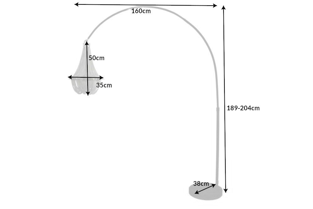 ROYAL fekete fém állólámpa 189-204cm