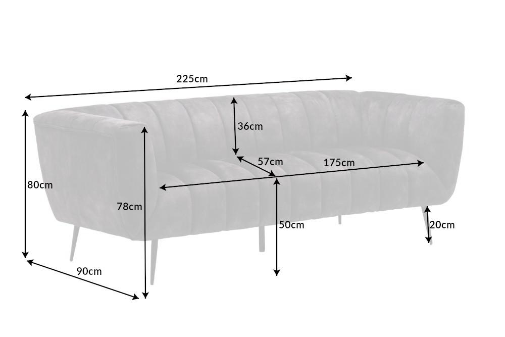 NOBLESSE szürke szövet kanapé 225cm