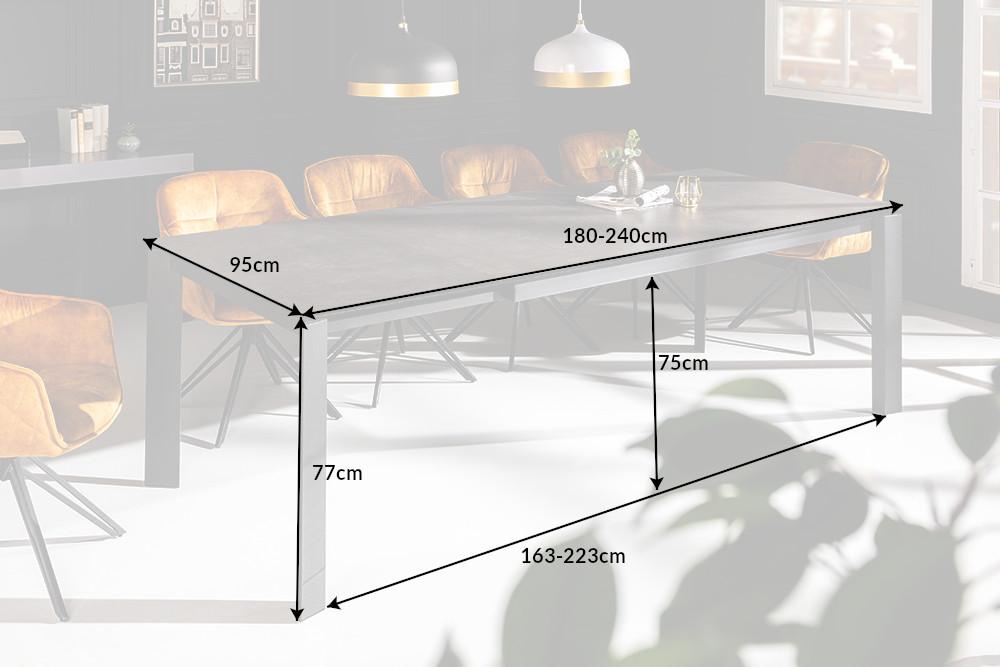 X7 szürke kerámia étkezőasztal 180-240cm