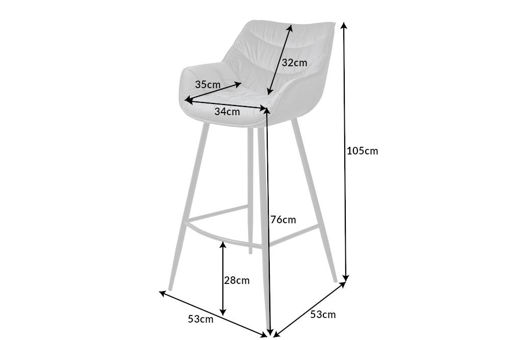 THE DUTCH COMFORT szürke fém bárszék