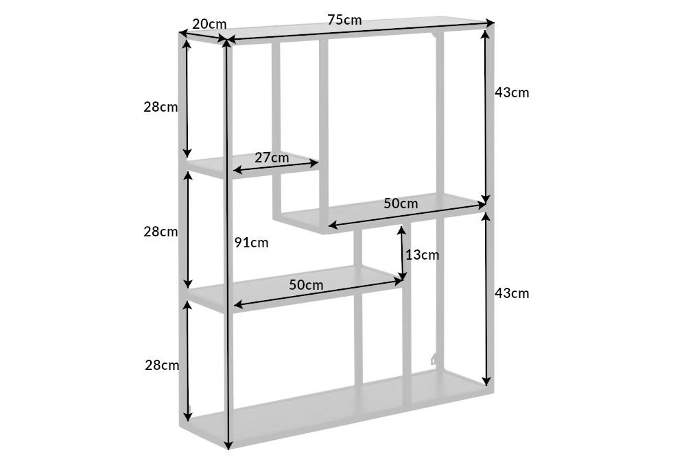 SLIM LINE fekete fa falipolc 90cm